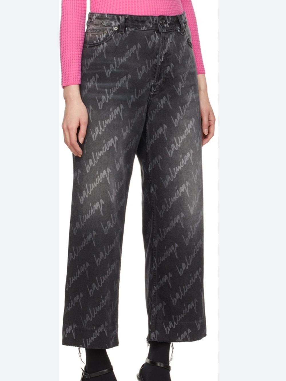 Cropped Balenciaga logo jeans
